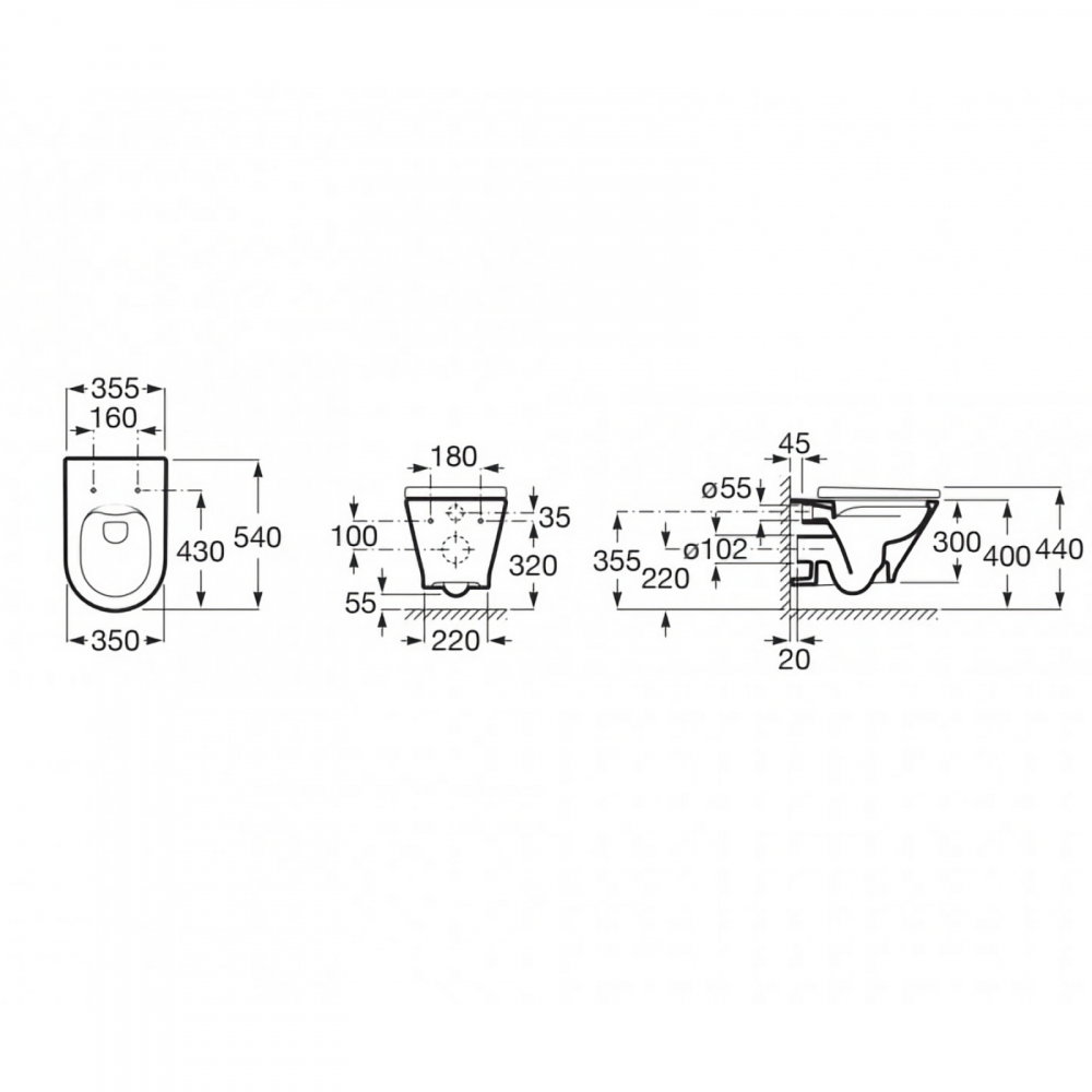 Pachet WC The Gap Round Rimless prinderi complet ascunse Roca [6]