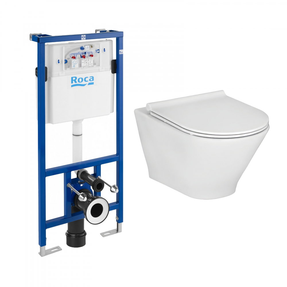 Pachet WC The Gap Round Rimless prinderi complet ascunse Roca [1]
