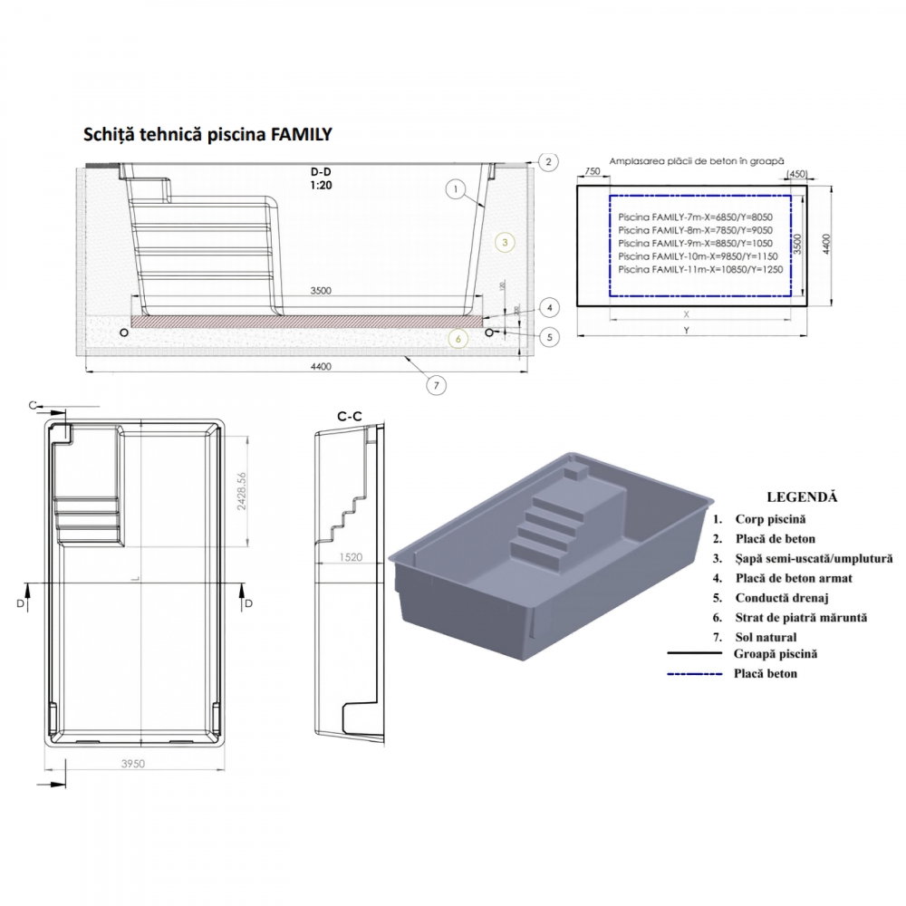 Piscina VENICE constructie izolata + Sistem Complet + Camin Tehnic 600 X 270 X 120 Fibrex [2]