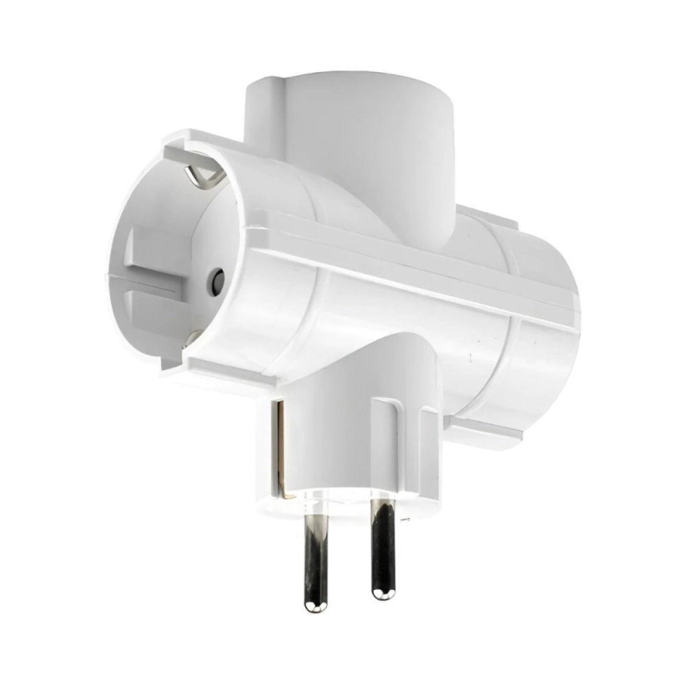 Triplu stecher Schuko Braytron XLine 3 prize protectie copil alb [1]