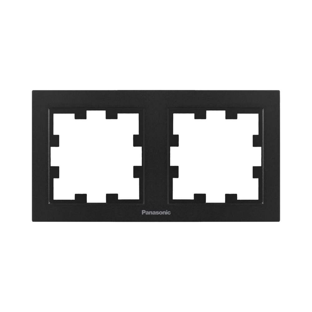 Rama priza dubla orizontala Karre Plus 55 Negru [1]