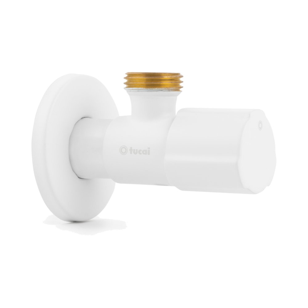 Robinet coltar alb Premium 1/2" x 1/2" Tucai [1]