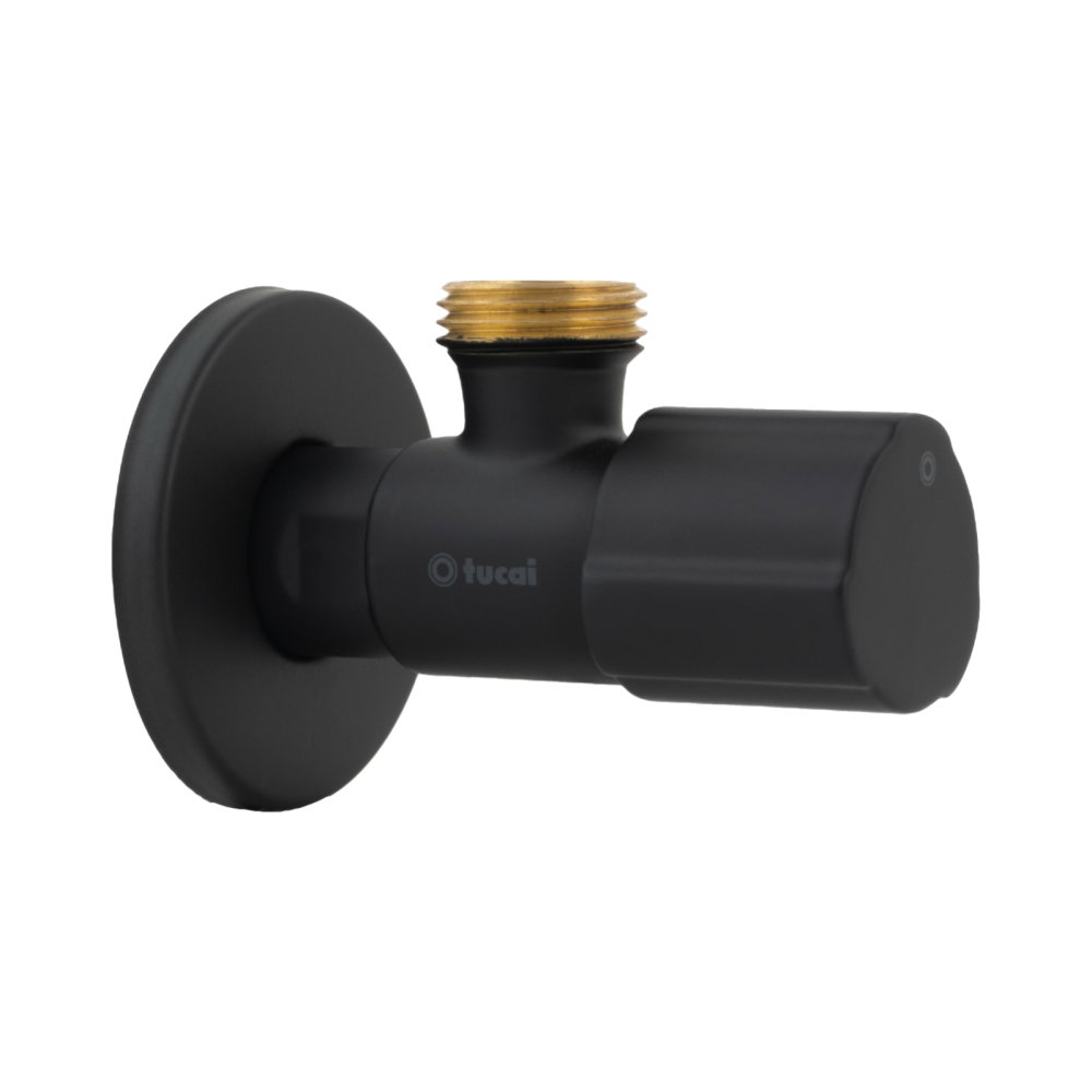 Robinet coltar negru Premium 1/2" x 1/2" Tucai [1]