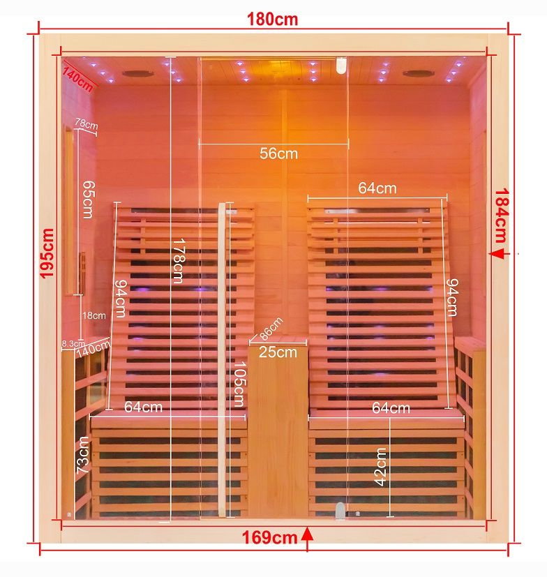 Sauna uscata cu incalzitor de carbon-magneziu, 180 x 150 x 195 cm, Carbon 2 Sanotechnik [5]