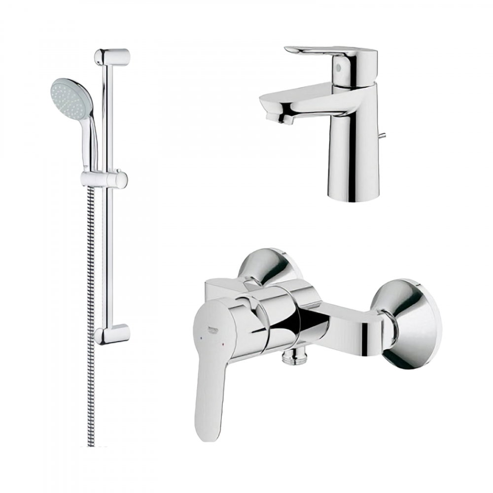 Set baterii Bau Edge New dus MONO cu bara 600 MM, lavoar, dus si set de dus Tempesta 100 Grohe [1]