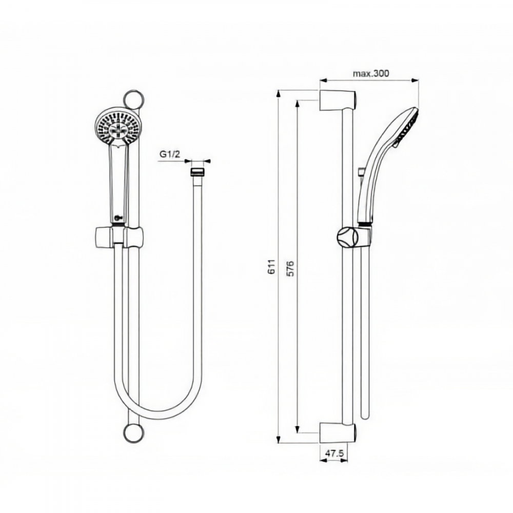 Set baterii baie Ideal Standard Alpha 3 in 1 crom BC486AA BC654AA B1489AA [3]