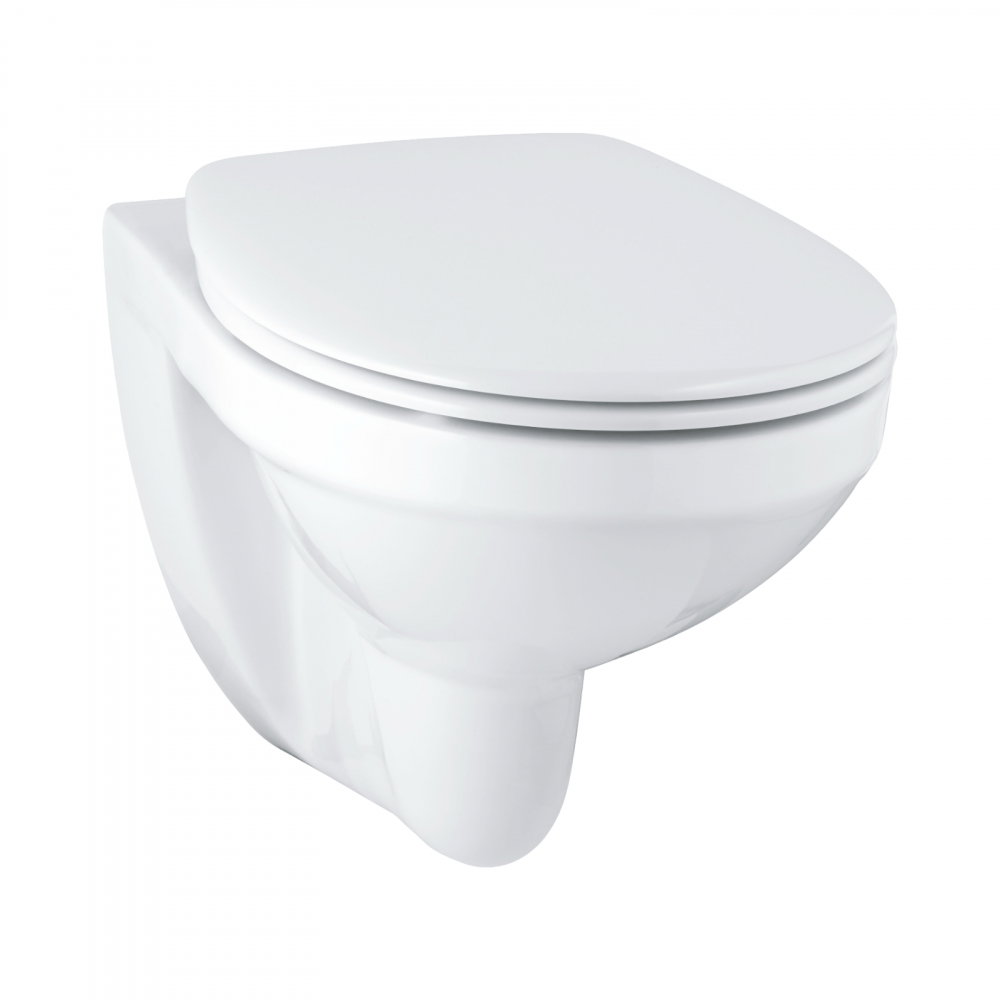 Set vas wc suspendat Grohe Bau Ceramic 53 x 37 cm si capac cu inchidere normala, alb [2]