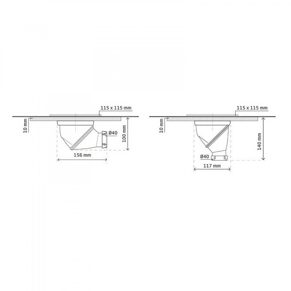 Sifon de pardoseala pivotare la 360 grade James D40 Soda WIRQUIN [5]
