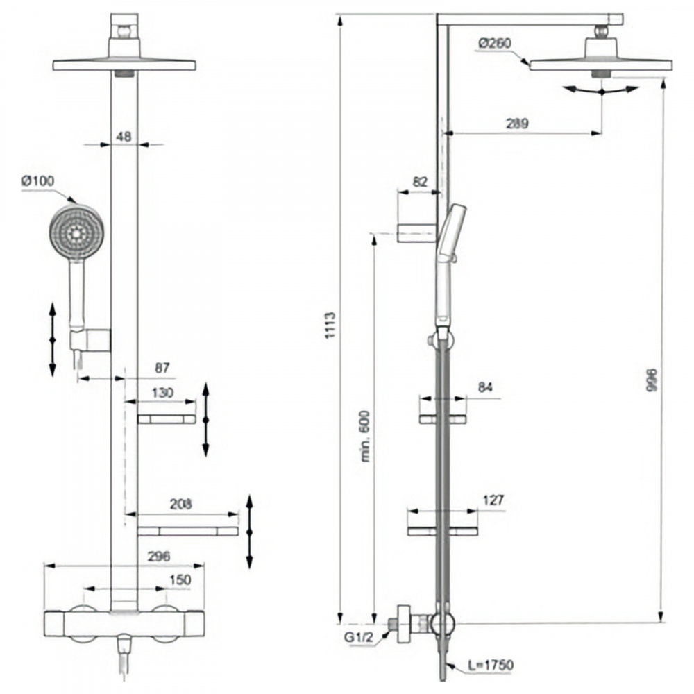 Sistem de dus cu baterie dus termostatata Ceratherm Alu+ Negru Ideal Standard [5]