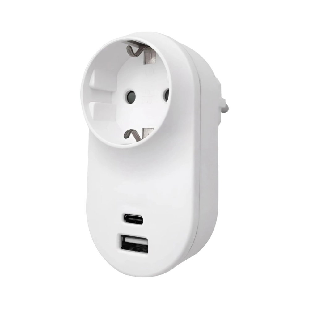 Stecher Schuko Braytron XLine USB-A USB-C 3.4A 17W alb [1]