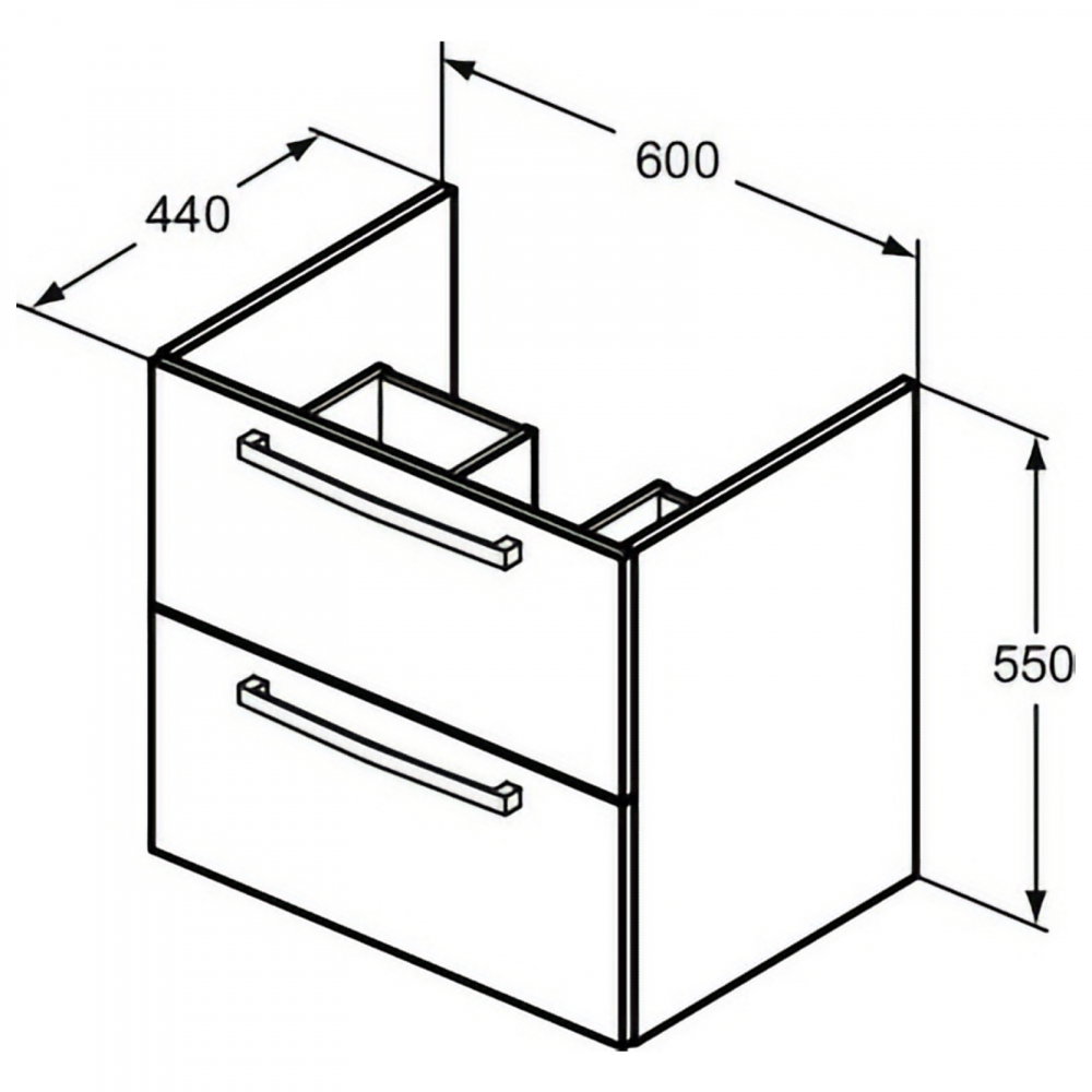 Unitate de lavoar 60 cm, suspendata, 2 sertare alb lucios Ideal Standard [3]