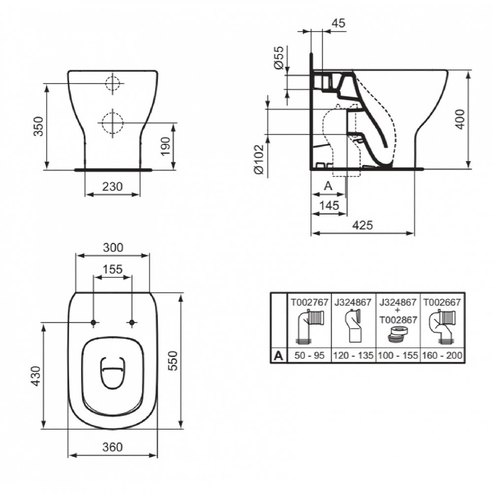 Vas WC pe pardoseala TESI AquaBlade pentru rezervor ingropat Ideal Standard [5]