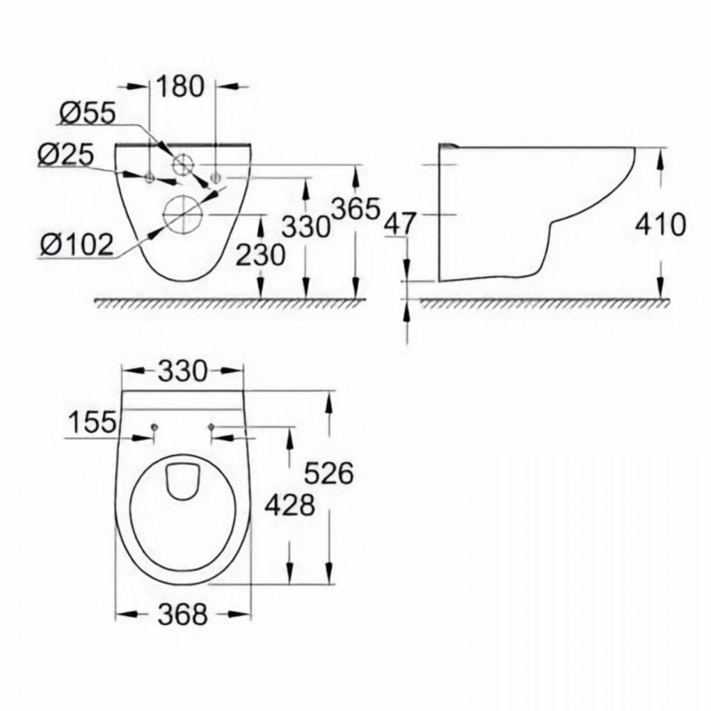 Vas wc suspendat Grohe Bau Ceramic 53x37 cm [2]