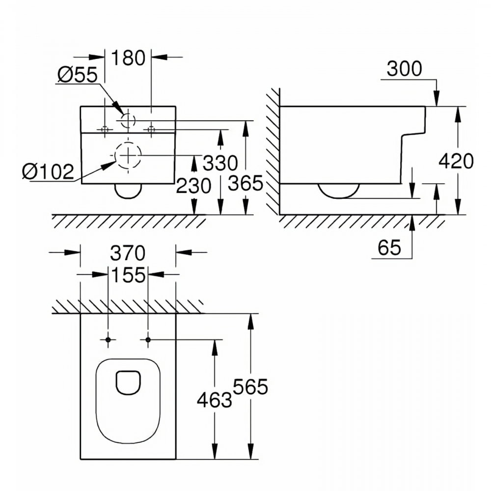Vas WC Grohe Cube Ceramic, suspendat, Rimless, TripleVortex, PureGuard alb [3]