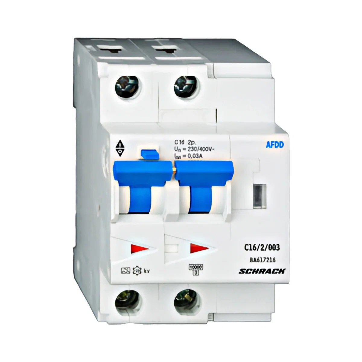 Tablouri electrice, disjunctoare si sigurante - AFDD, SERIA LISA, C 16 A, 2 POLI, 30 MA, TIP A, 10 KA