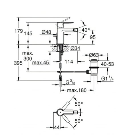 Baterie bideu Lineare S-size Grohe [1]