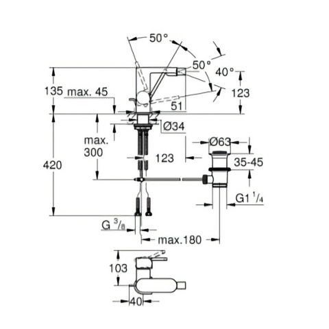 Baterie bideu Plus Grohe [1]