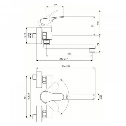 Baterie bucatarie perete Cerabase Ideal Standard [3]