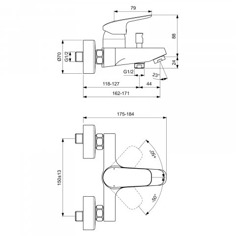 Baterie pentru cada CERAFLEX Ideal Standard [1]