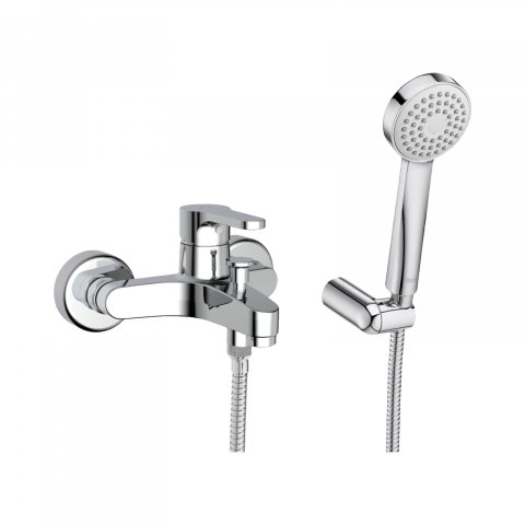 Baterii cada - Baterie cada-dus montata pe perete, cu accesorii Arola Roca