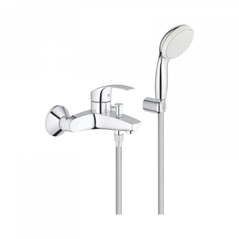 Baie - Baterie cada Grohe Eurosmart cu furtun, para si agatatoare