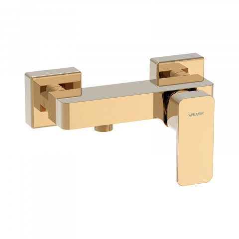 Baie - Baterie pentru dus cu montaj pe perete LOFT Gold Valvex