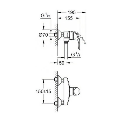 Baterie pentru dus Eurosmart Grohe [1]