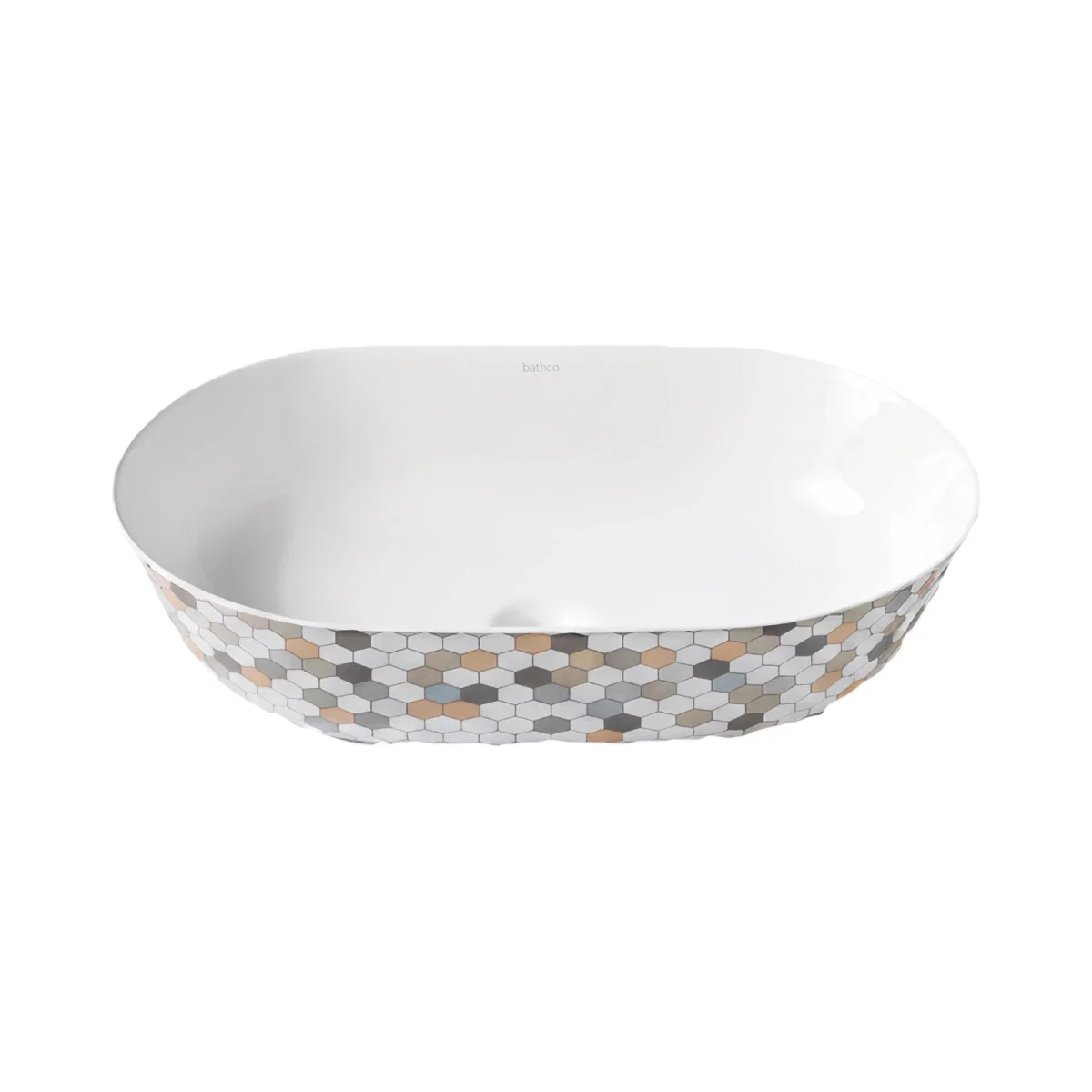 Baie - Lavoar pe blat Bathco DAVOS OVAL HEXAGON 580x380x145 mm