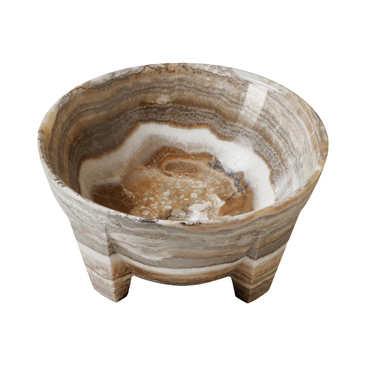 Baie - Lavoar pe blat Bathco MORTAR BROWN ONYX 380x180 mm