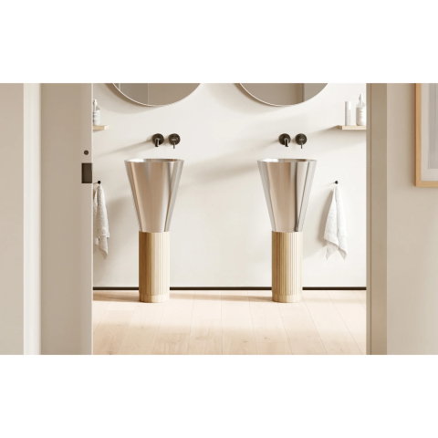 emi-piedestal pentru lavoar Bathco PANAY din bambus 200x450 mm [2]