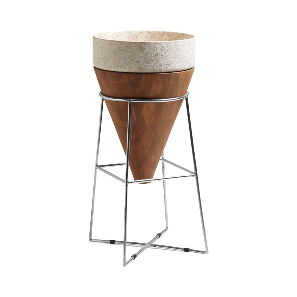 Baie - Set lavoar cu piedestal Bathco TICAO CIRCULAR 450x450x915 mm