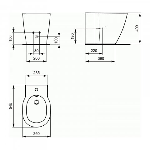 Bideu stativ lipit de perete CONNECT BTW Ideal Standard [1]