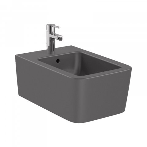 Baie - Bideu suspendat din portelan onyx patrat Inspira Roca