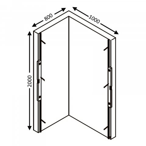 Cabina de dus dreptunghiulara INFINITY 100 x 80 x 200, finisaj negru mat, usa culisanta, sticla 6 mm Belform [5]