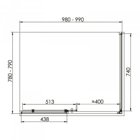 Cabina de dus dreptunghiulara INFINITY 120 x 80 x 200, finisaj negru mat, usa culisanta, sticla 6 mm Belform [6]