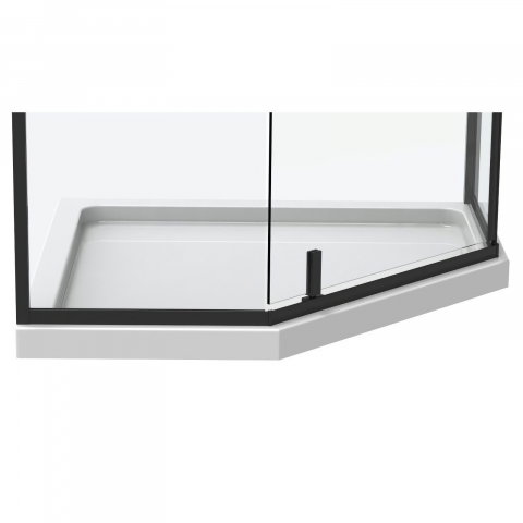 Cabina de dus pentagonala 80 x 80 x 200, finisaj negru mat, usa batanta, sticla 6 mm INFINITY Belform [3]