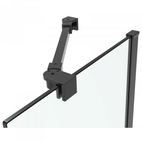 Cabina de dus semitorunda 90 x 90 x 200, finisaj negru mat, 2 usi batante, sticla clara 6 mm INFINITY Belform [3]