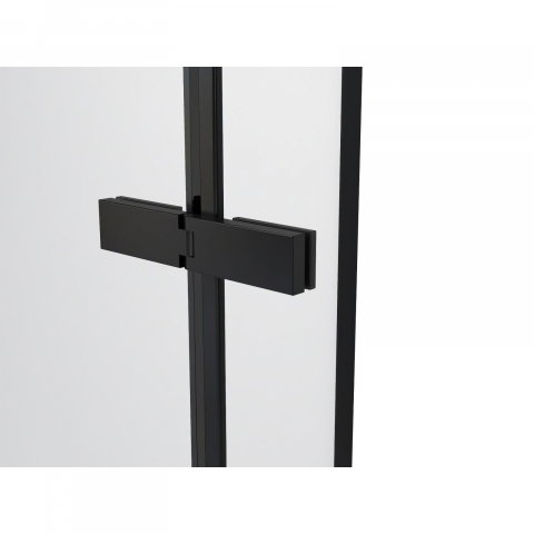Cabina de dus semitorunda 90 x 90 x 200, finisaj negru mat, 2 usi batante, sticla clara 6 mm INFINITY Belform [4]