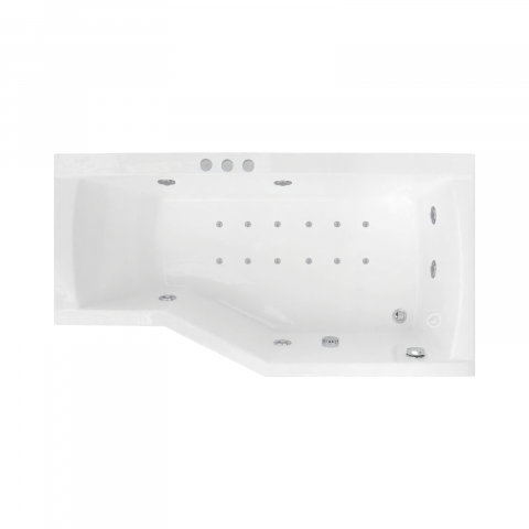 Baie - Cada de baie asimetrica dreapta Hidro Air 170 x 90 x 70 cm NOA Belform