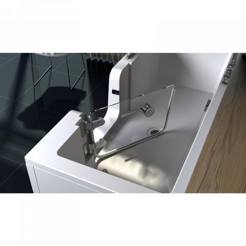 Cada de baie Carmen cu usa din sticla 170 x 80 x 55 cm Fibrex [2]