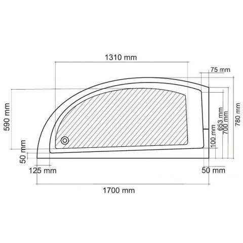 Cada de baie Neo, dreapta, alb 170 x 78 x 43 cm Fibrex [3]