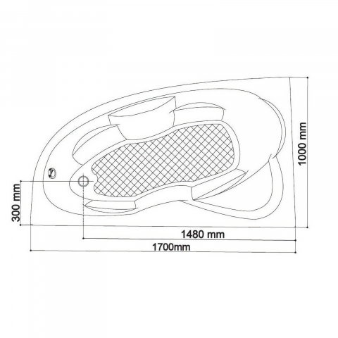 Cada de baie Nicole, stanga, alb 170 x 100 x 40.5 cm Fibrex [1]