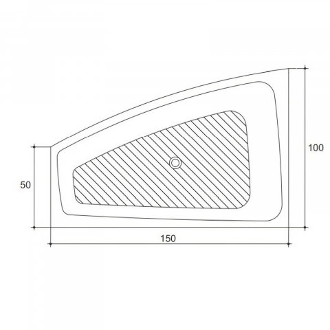Cada de baie Sense II, asimetrica, dreapta, alb 150 x 100 x 45 cm Fibrex [3]
