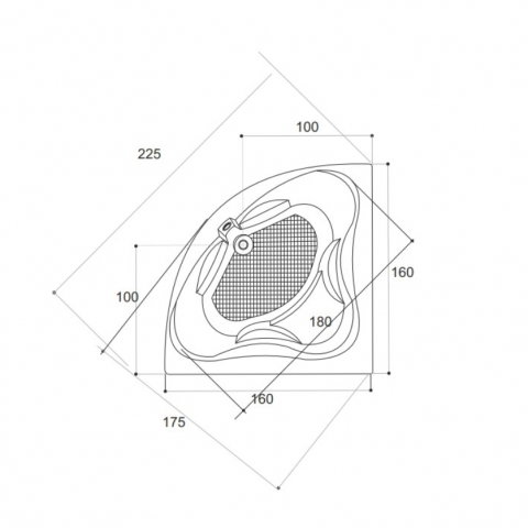 Cada de baie Venus, alb 150 x 150 x 48 cm Fibrex [2]