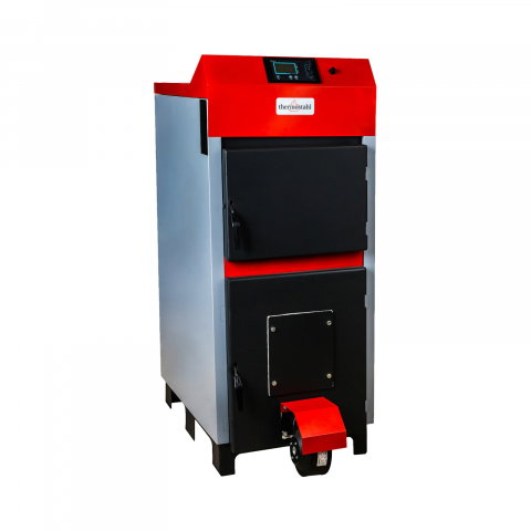 Cazane combustibil solid - Cazan cu control electronic, functionare pe combustibil solid Thermostahl ECOWOOD PLUS 40 kW