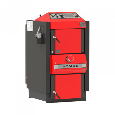 Cazane combustibil solid - Cazan cu gazeificare dotat cu exhaustor de fum si serpentina de racire Atmos DC40SX 40 kW