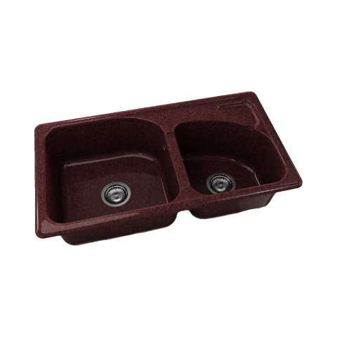 Chiuvete compozite - Chiuveta cu doua cuve 204100 BORDO FAT