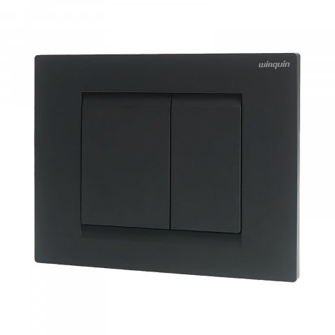 Baie - Placa de comanda negru mat, vopsita in camp electrostatic, cu dubla actionare WIRQUIN