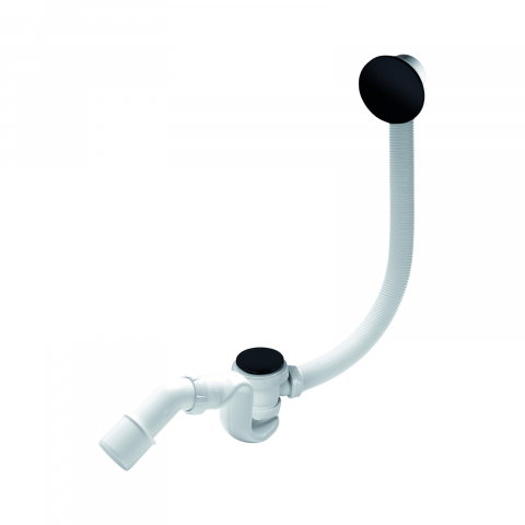 Baie - Coloana de cada neagra, buton ABS, dop metalic Quick-Clack, cablu 700 mm WIRQUIN
