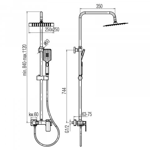 Coloana de dus cu robinet mixer LOFT Gold Valvex [1]